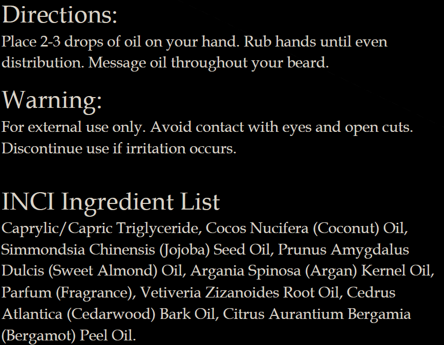 Soothing Beard Oil – Hydrates Dry Skin & Calms Itchy Beard Hair